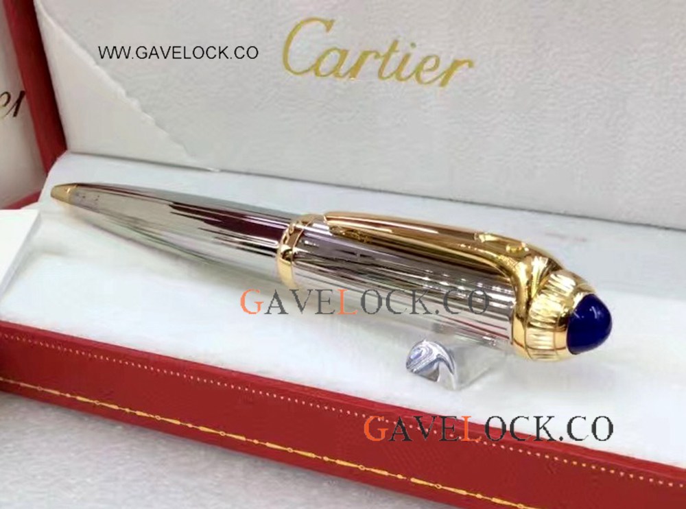 AAA Grade R De Cartier Pen Ballpoint Pen SS & Gold Style AAA Grade R De Cartier Pen Ballpoint Pen SS & Gold Style